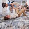 Payas - 2' X 3' Abstract Area Rug - Ivory / Blue - Image 3