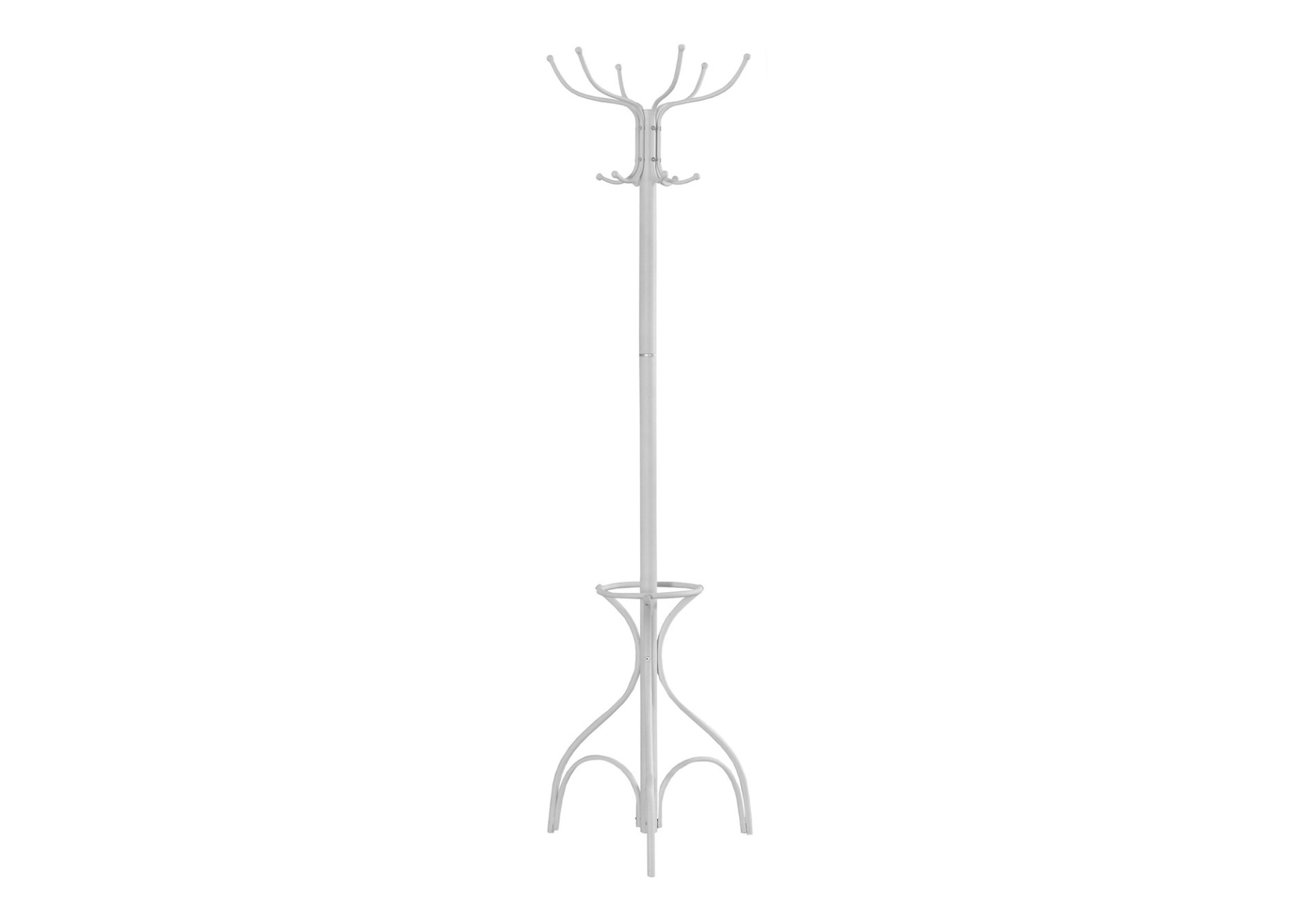 Coat Rack, Hall Tree, Free Standing, 12 Hooks, Entryway, 70"H, Umbrella Holder, Contemporary & Modern - White - Image 2