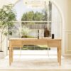 Dauphin - 3 Drawer Executive Desk - Natural Brown - Image 2