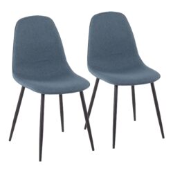 Pebble - Contemporary Chair (Set of 2) - Black / Blue