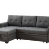 Destiny - Linen Reversible Sleeper Sectional Sofa With Storage Chaise - Dark Gray - Image 7