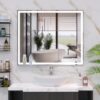 LED Bathroom Vanity Mirror Wall Mounted Adjustable White / Warm / Natural Lights Anti-Fog Touch Switch With Memory Modern Smart Large Bathroom Mirrors - Silver - Image 16