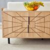 Spider- Web Textured Modern Coffee Table Geometric Art And Practical Design - Natural Wood - Image 11
