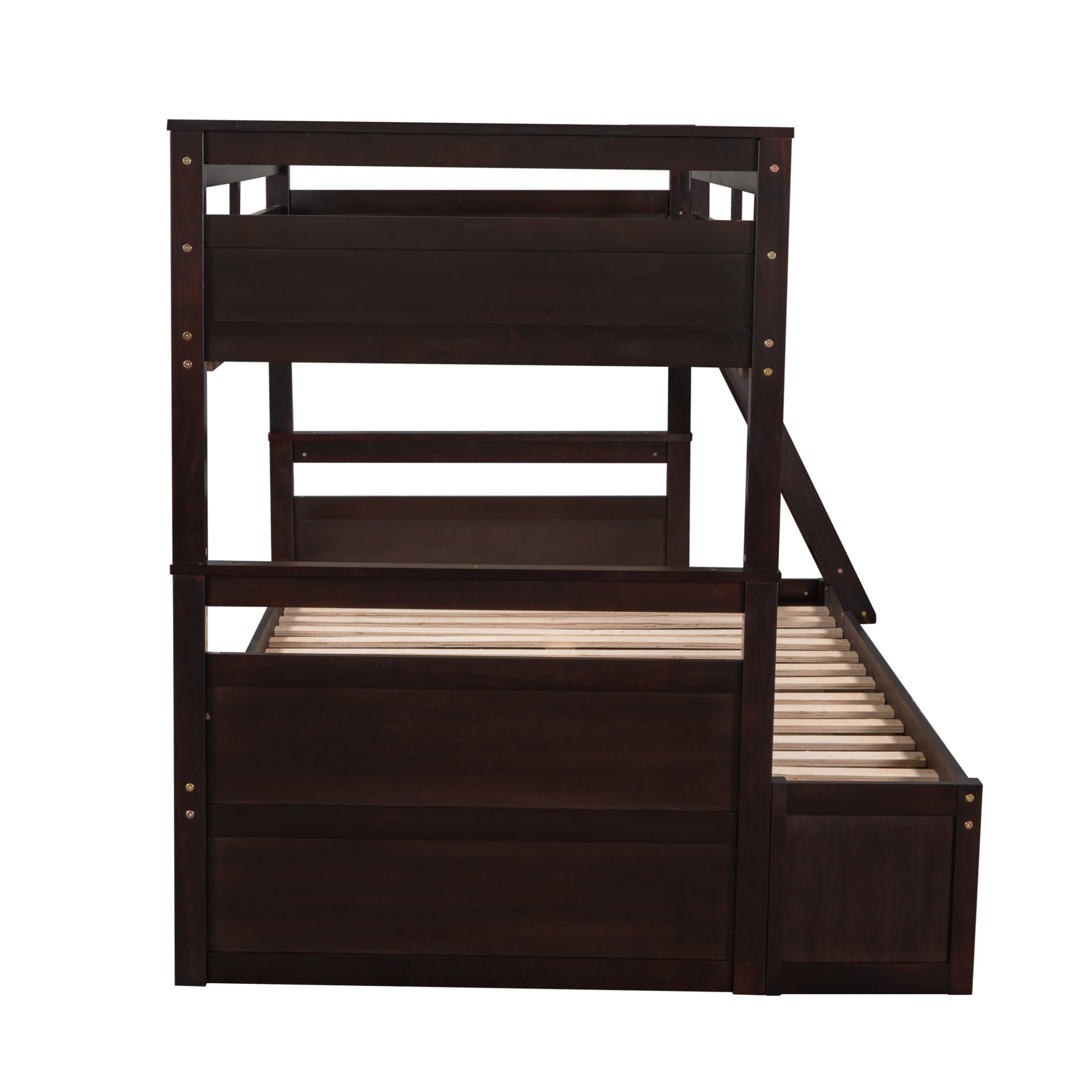Twin Over Full Bunk Bed With Storage - Espresso - Image 7