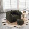 Soft Bean Bag Chair With High Resilient Foam (Chips) - Olive Green - Image 15
