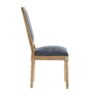 French Country Dining Chairs (Set of 2) Elegant Cane Backrest, Upholstered Seats, Fluted Legs, Rustic - Blue Gray - Image 16