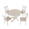 Modern Dining Table Set For 4, Round Table And 4 Kitchen Room Chairs, 5 Piece Kitchen Table Set For Dining Room, Dinette, Breakfast Nook - Antique White - Image 17