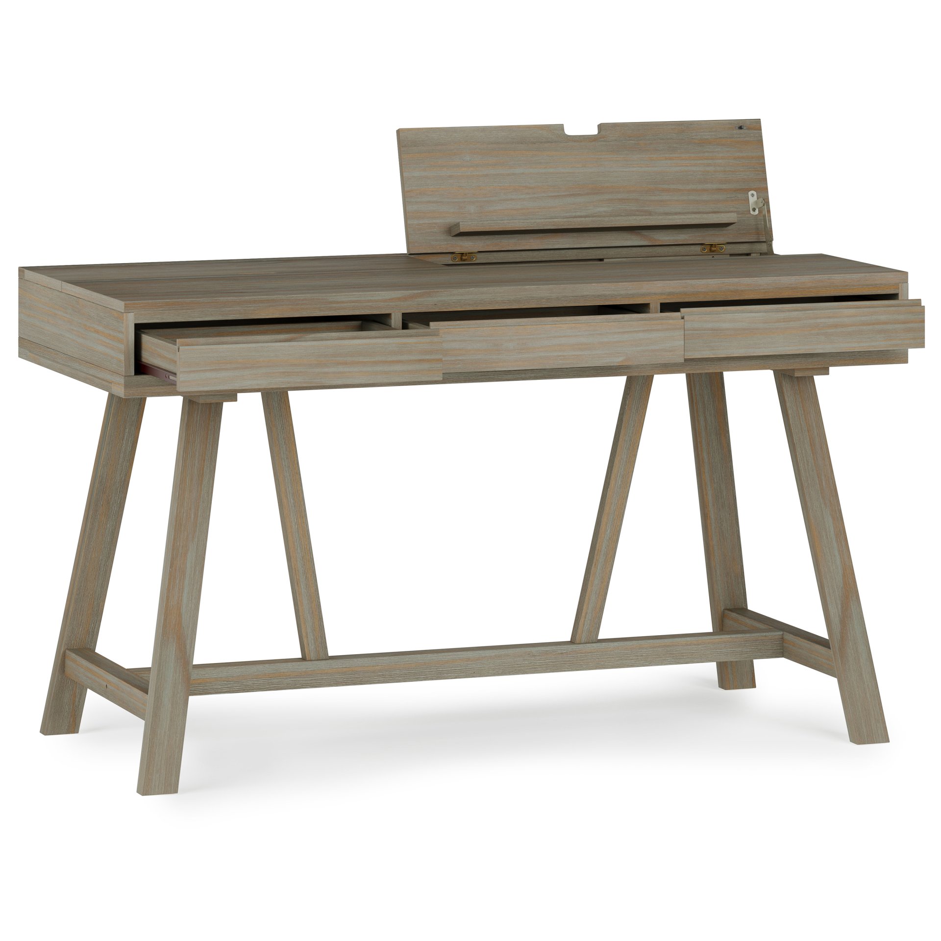 Bowman - Flip Up Desk - Distressed Gray - Image 3