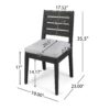 Patio Armless Dining Chair With Laid Back Slat Panel Design - Light Gray - Image 3