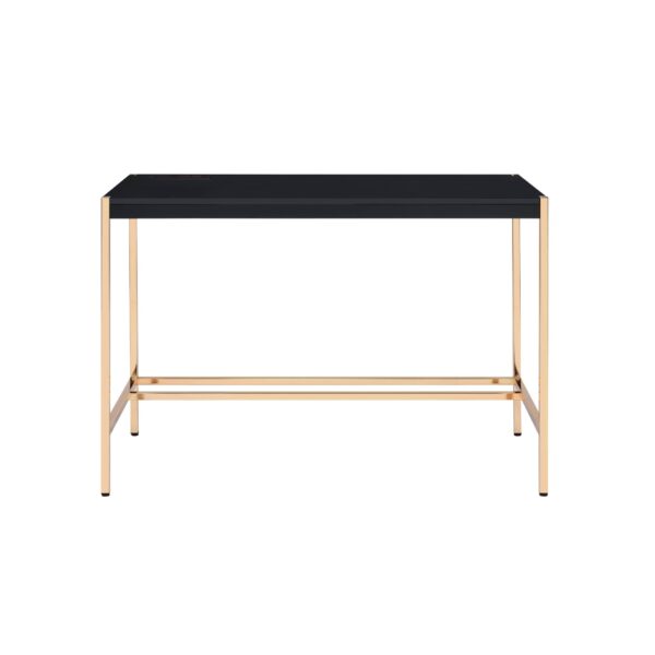 Midriaks - Writing Desk With USB - Black / Gold
