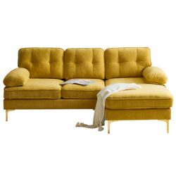 Modern L Shaped Sectional Sofa For Living Room Or Bedroom - Yellow