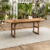 Modern Slat Top Solid Acacia Wood Butterfly Outoor Dining Table - Brown - Image 4