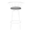 Swivel Stool Bar Height, Contemporary & Modern (Set of 2) - White / Gray - Image 2