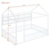 Full Size Bed House Frame With Fence And Shelves - White - Image 10
