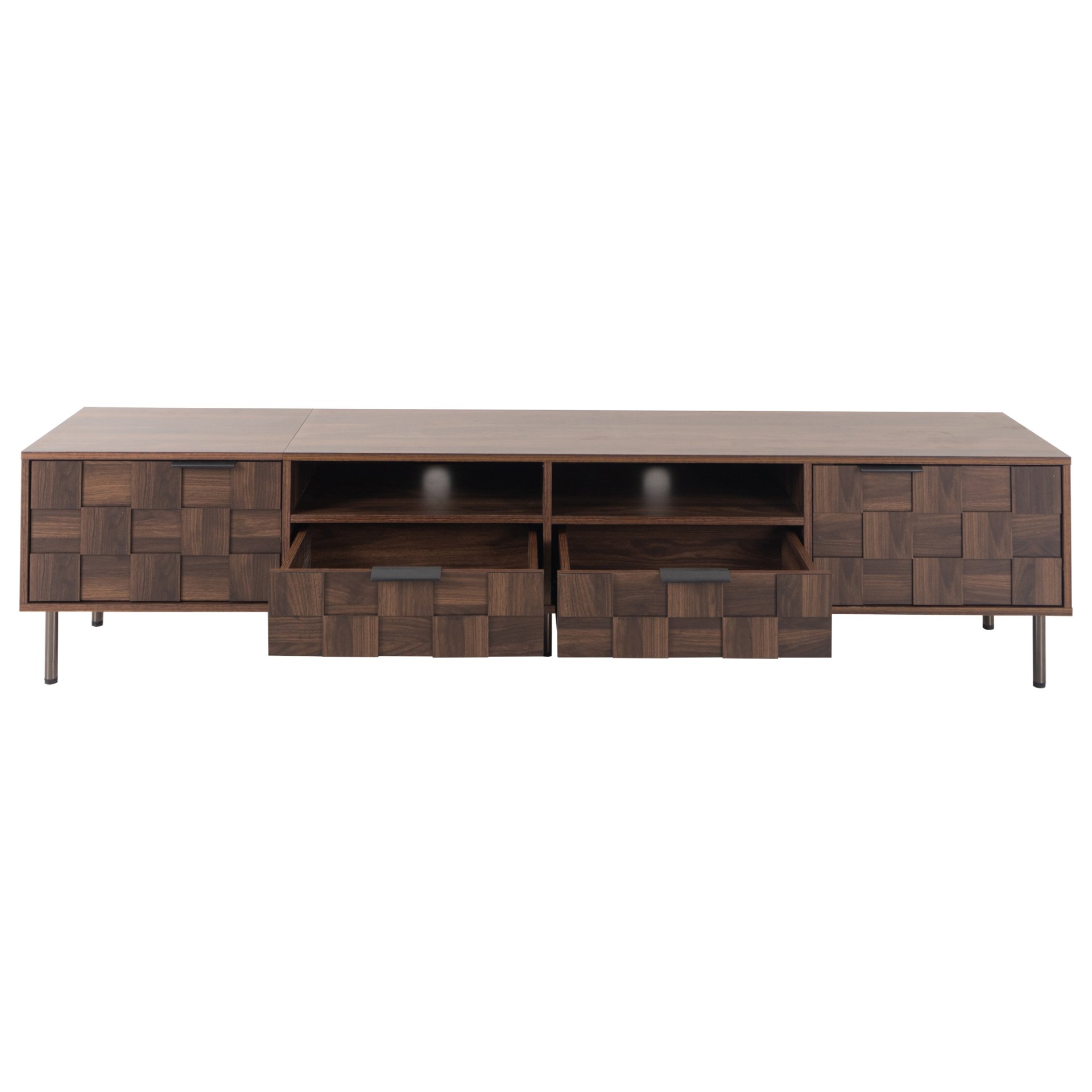 Mid Century TV Stand With 2 Drawers, Media Console Table For Tvs Up To 85'', Entertainment Center With Storage For Living Room - Dark Brown - Image 16