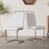 Dining Chairs Set, Kitchen Modern Metal Chairs With Padded Seat High Back (Set of 4) - White - Image 9