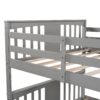 Full Over Full Bunk Bed With Ladder For Bedroom - Gray - Image 5