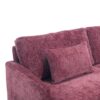 Mid Century Modern Chenille Fabric Loveseat Sofa, 2 Seat Upholstered Couch With Wood Feet - Wine Red - Image 20