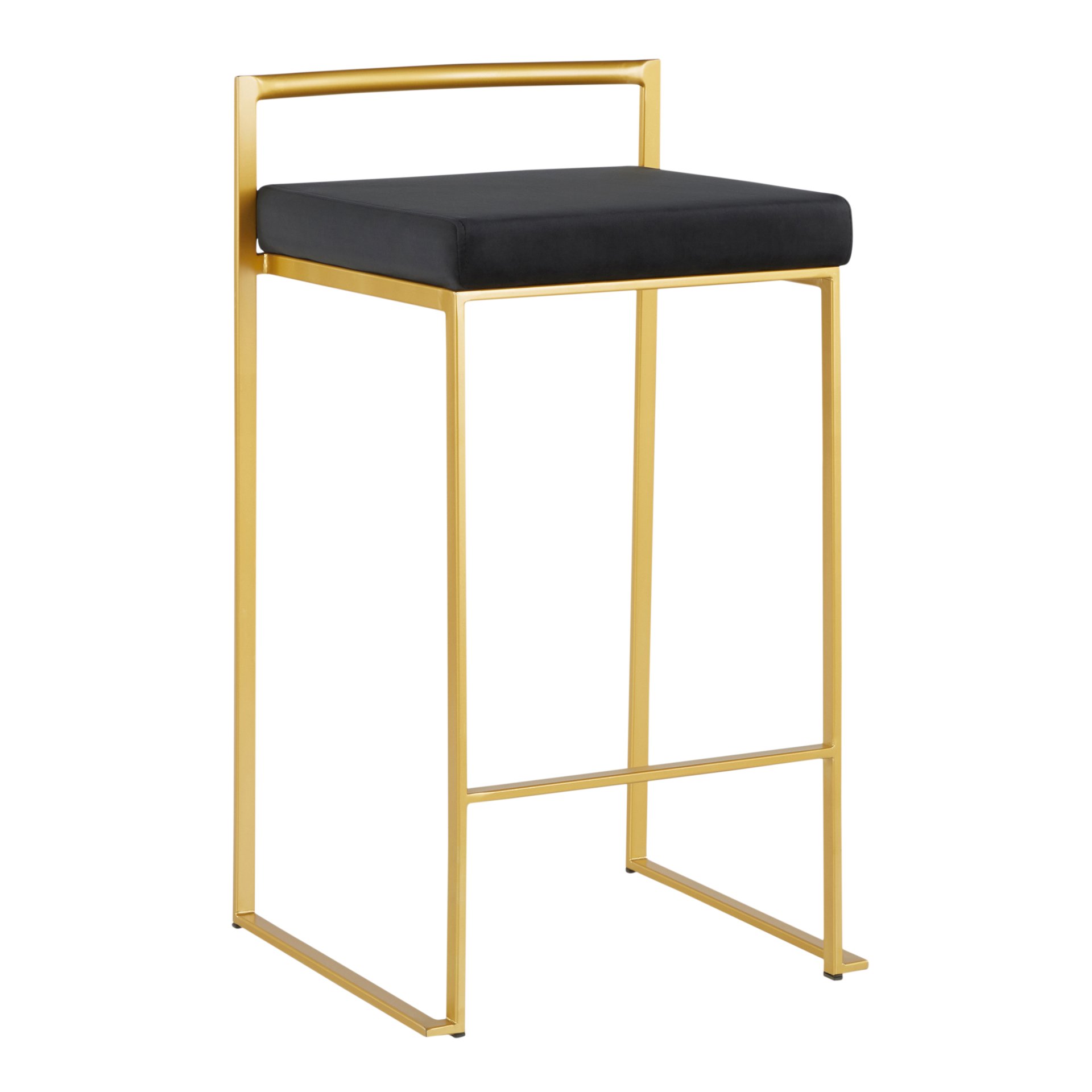 Fuji - Contemporary Counter Stool (Set of 3) - Gold / Black - Image 2