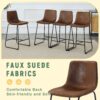 (Set of 2) Retro Bar Chairs, Comfortable Stools Suitable For Industrial And Vintage Style Settings - Brown - Image 10