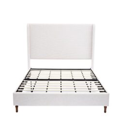 Harper - California King Size Tall Headboard Upholstered Bed - Ivory