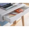 Ladder Desk Two Tone, Home Office Study Desk With Drawer And Two Shelves - White / Weathered White - Image 2