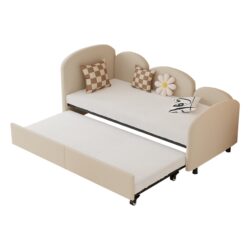 Modern Upholstered Daybed With Twin Size Bed Frames And Storage - Beige