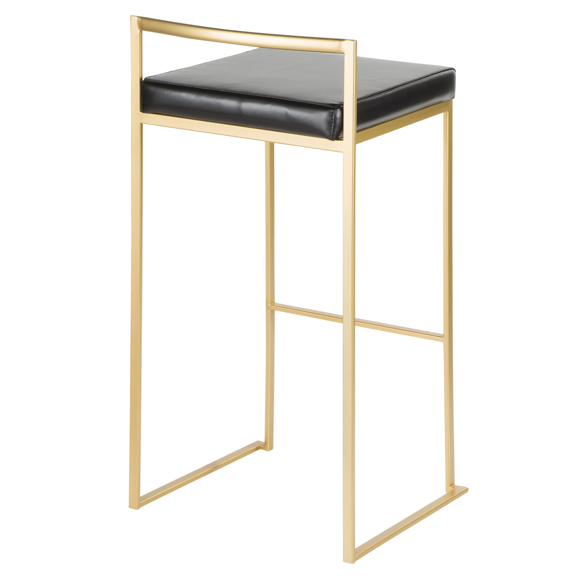 Fuji - Contemporary Barstool (Set of 3) - Black / Gold - Image 4