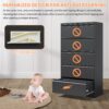 Modern 5 Drawer Steel Lateral File Cabinet With Lock For Legal / Letter / A4 / F4 Files - Gunmetal Black - Image 6