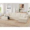 Modern Minimalist U - Shape Modular Sectional Sofa Sleeper - Beige - Image 4