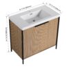 Modern Freestanding Bathroom Vanity With Resin Sink & Soft Close Cabinet Doors - Light Coffee - Image 5
