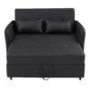 Convertible Sleeper Bed, Adjustable Oversized Armchair With 3 USB Ports For Small Space - Black - Image 16