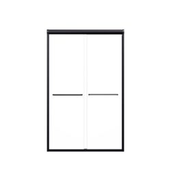 Modern Semi Frameless Double Sliding Shower Door With Sgcc Tempered Glass - Matte Black