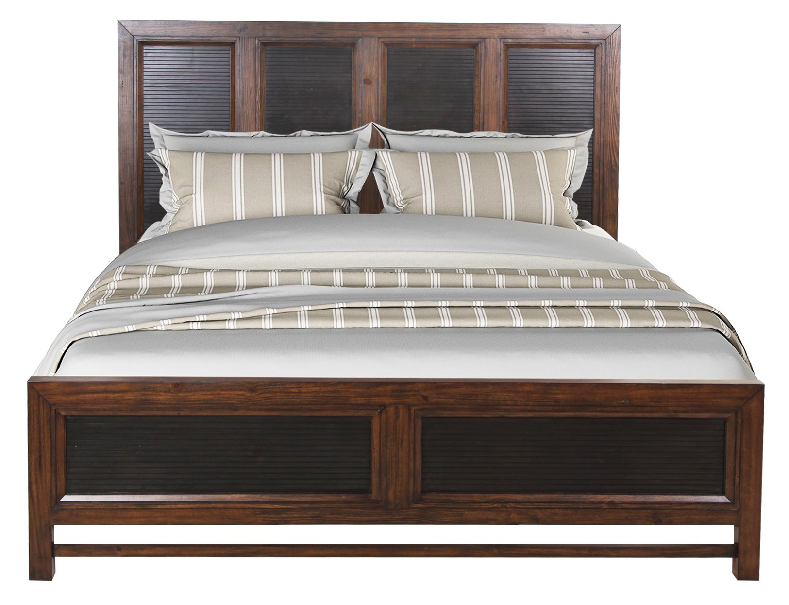 Branson - King Size Panel Bed, Two Tone - Brown - Image 4