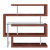 Buck II - Clear Glass, Chrome High Gloss Writing Desk With Shelf - Walnut - Image 3