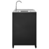 Outdoor Movable Kitchen Sink Patio Modular Kitchen Sink Station With Cabinet For Garden, Patio, Backyard - Matte Black - Image 16