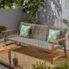 Outdoor 3 Seater Sofa With Rattan Cover - Gray - Image 2