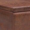 Owen - Tray Top Small Coffee Table Storage Ottoman - Distressed Saddle Brown - Image 3