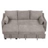 Pull Out Sleeper Sofa L-Shaped Couch Convertible Sofa Bed With Storage Chaise, Storage Racks And USB Ports - Light Brown - Image 14