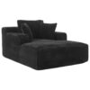 Modern Corduroy Chaise Lounge Sofa Bed With Removable Pillows, Upholstered Sleeper Sofa - Black - Image 16