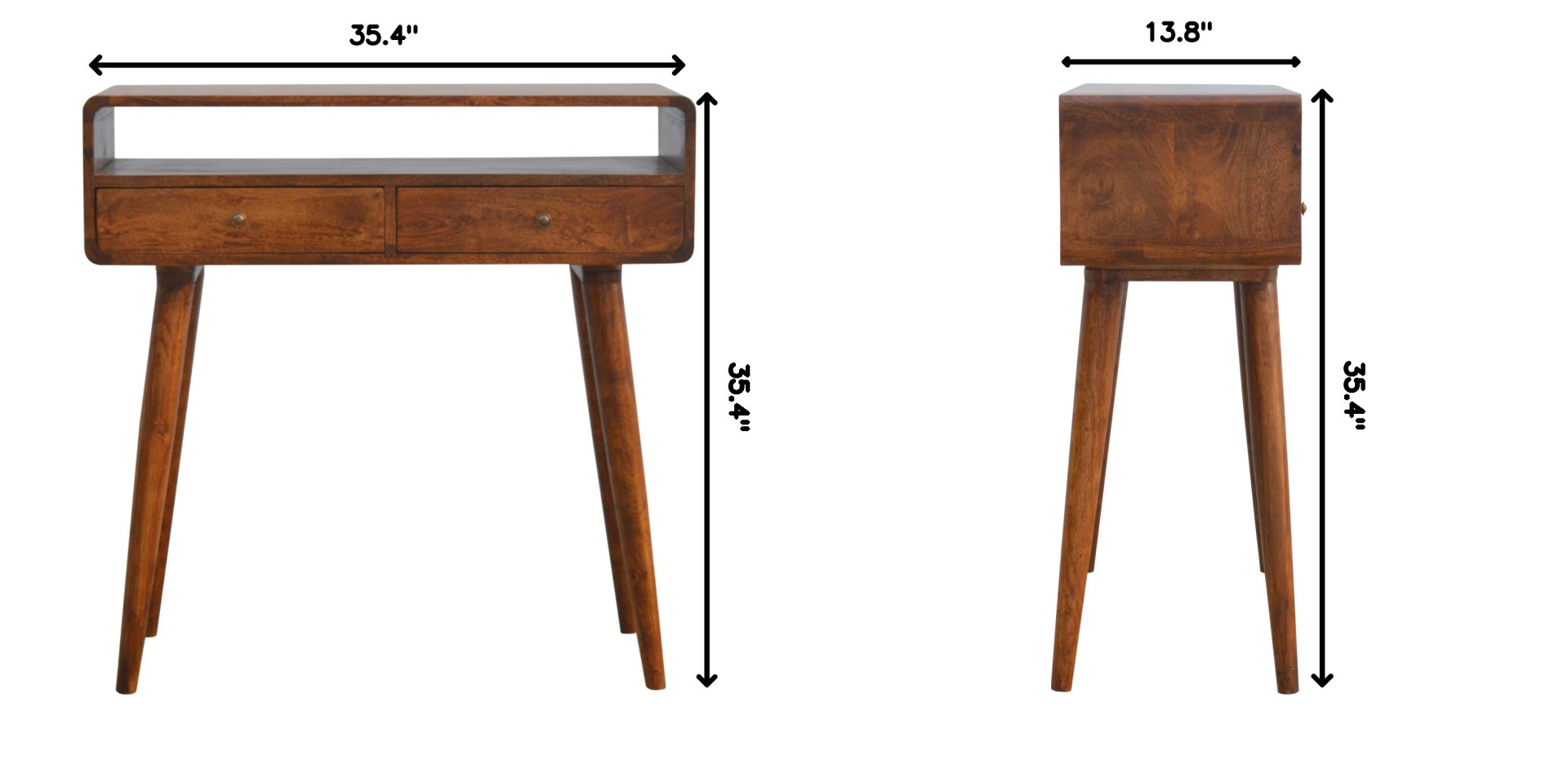 Curved Console Table - Chestnut - Image 12