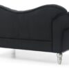 Elegant Round Arm Loveseat - Classic Black - Image 3
