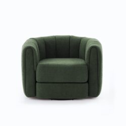 Swivel Accent Chair For Living Room, Sofa Chairs With Base Side, Comfy Swivel Accent Chair With Wide Upholstered, For Living Room - Green / Dark Green