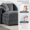 Modular Sectional With Deep And Wide Seat, U Shaped Cloud Couch Set With Double Cushions 6 Seat Sofa With Movable Ottomans Oversized - Dark Gray - Image 10