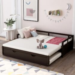 Extending Daybed With Trundle, Daybed With Trundle - Espresso