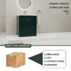 Contemporary Freestanding Bathroom Vanity With White Resin Sink & Soft Close Cabinet Doors - Dark Green - Image 10
