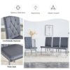Armless Dining Chairs, Grid And Buckle Design Of The Back (Set of 4) - Gray - Image 6