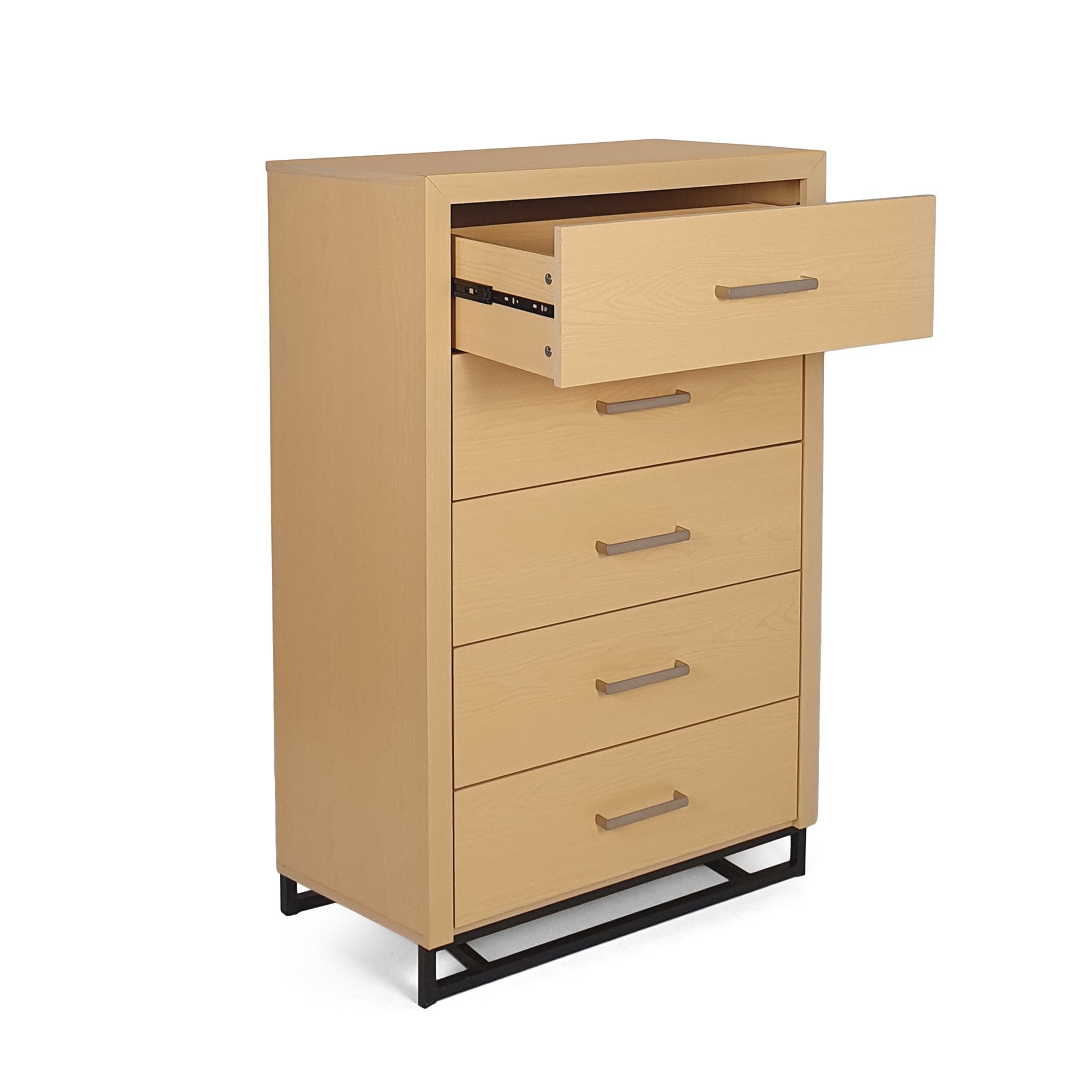 Borah - Contemporary Wood 5 Drawer Dresser - Natural - Image 7