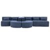 Upholstered Sofa Free Combined Sofa Couch With 2 Chaise Lounge And 5 Back Pillows For Living Room - Blue - Image 13