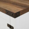 Modern Farmhouse Barn Door 3 Shelf TV Stand For TVs Up To 65” - Rustic Oak / Brushed White - Image 3